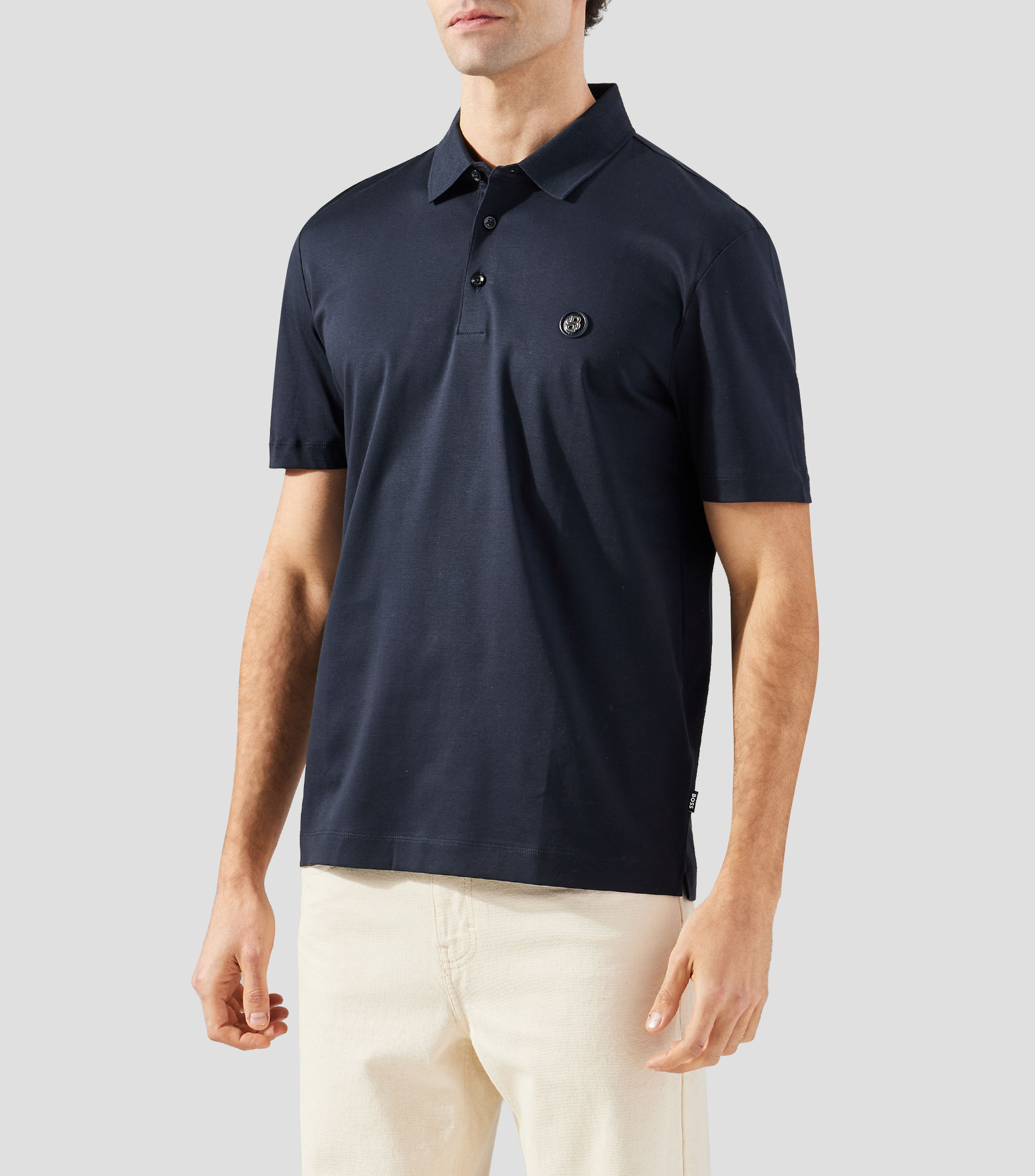 Playera tipo polo manga corta lisa Hombre